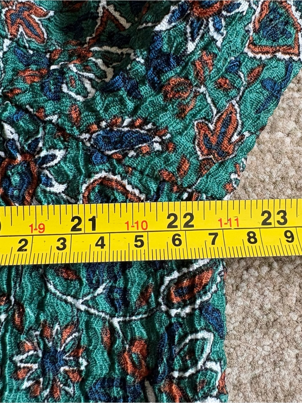 LOFT Green Floral Patterned Short-Sleeve Knit Top Puff Sleeves - Picture 6 of 11